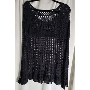 Free People Womens‎ Size M Blue  Knit Crochet Boho Grunge